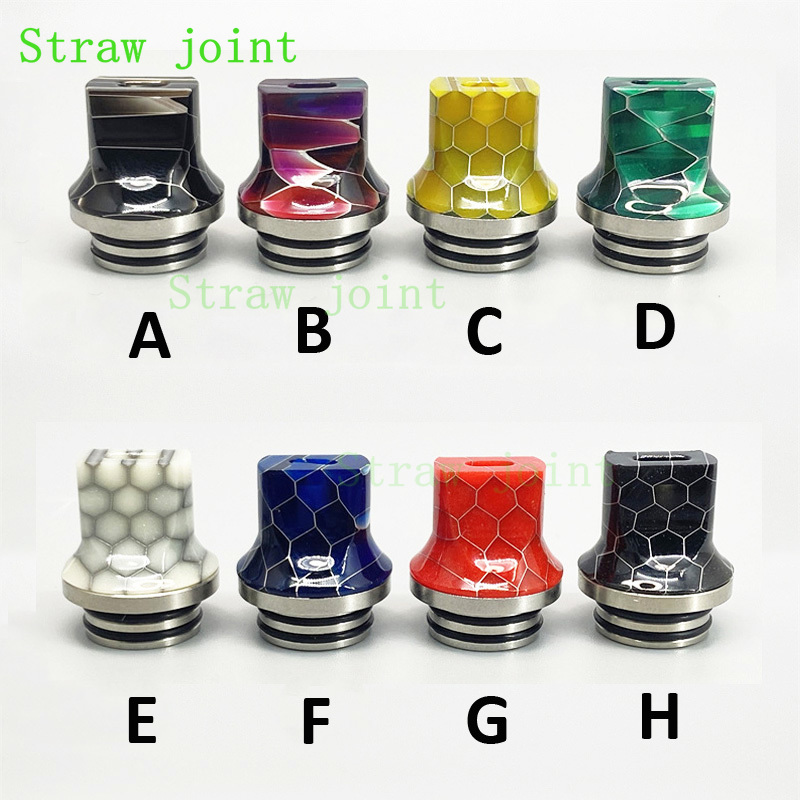 Drip Tip Resin - ステンレス鋼の樹脂ストロージョイント、フラットマウス、810、1個