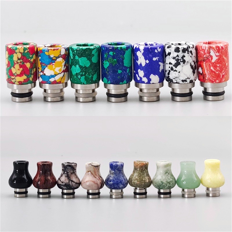 Drip Tip Resin - 1 ピース 510 ドリップチップステンレス鋼樹脂模造翡翠ターコイズマウスピース