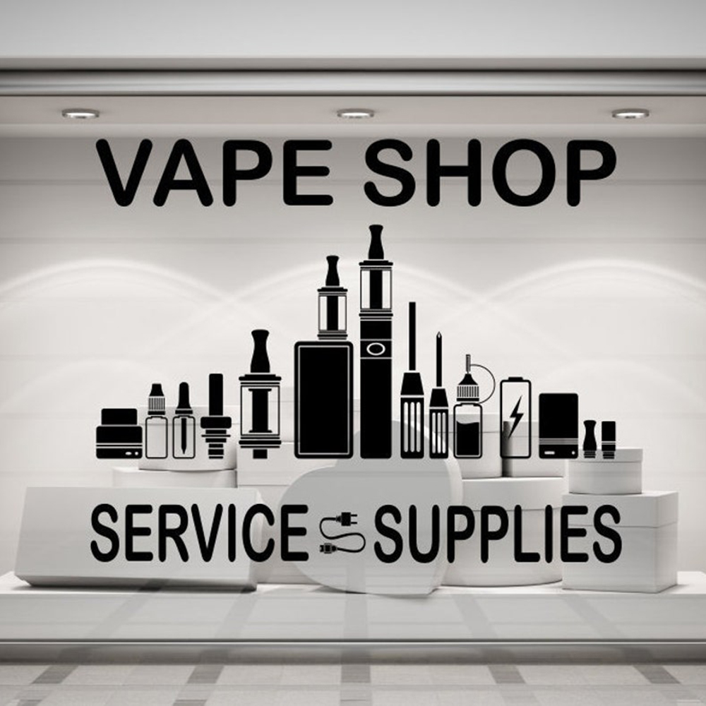 Vaping Shop - VAPEショップ電子タバコサービス & サプライウィンドウウォールステッカービニールショップ装飾防水