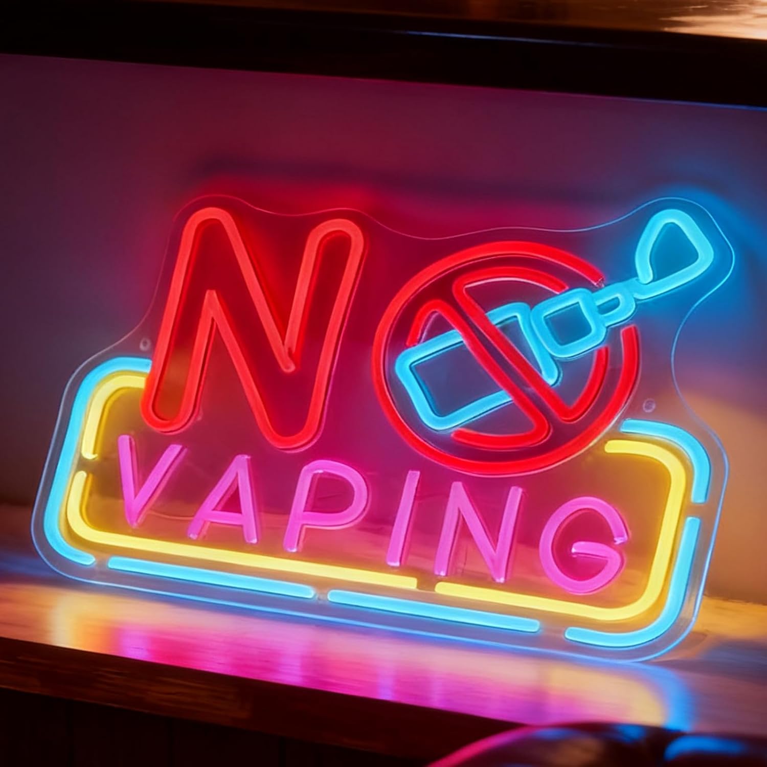 Vaping Shop - No Vaping LEDネオンサイン USB電源ネオンライト ガレージ、男の隠れ家、寝室、バー、公共エリア、オフィス、店舗の壁装飾、ギフトに最適