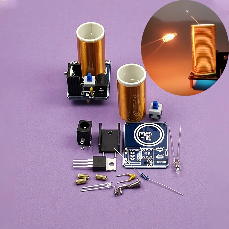 Coil Building Kit - ミニテスラコイルキット BD243 DIY 電子プロジェクトキット 手はんだ付け練習部品 魔法の小道具