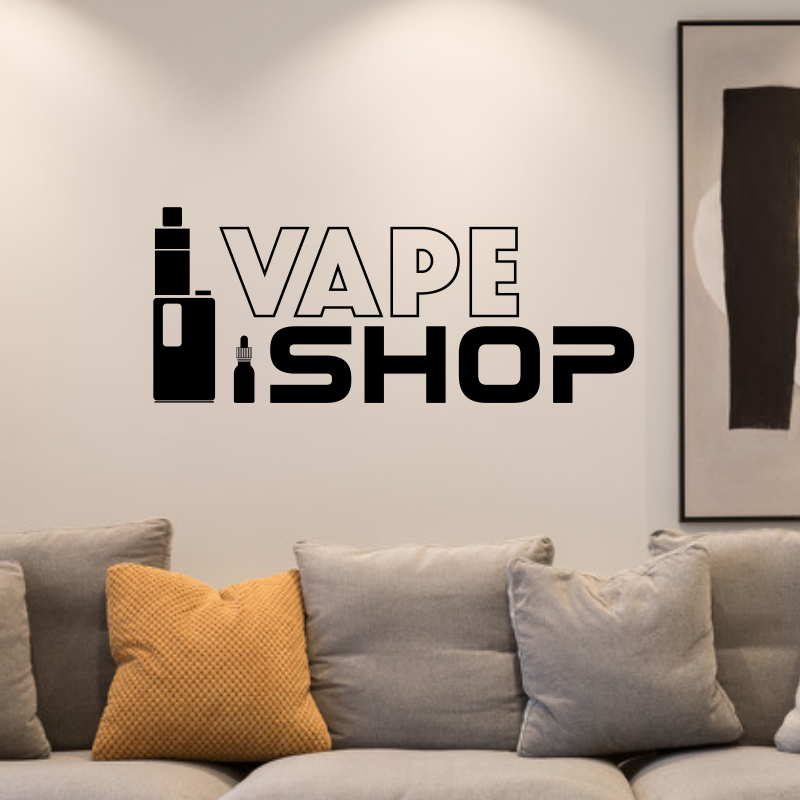 Vaping Shop - ビニール壁デカール ベイプショップサインポスター ウォールステッカー ホームデコレーション 取り外し可能な電子タバコアートデカール壁紙 #