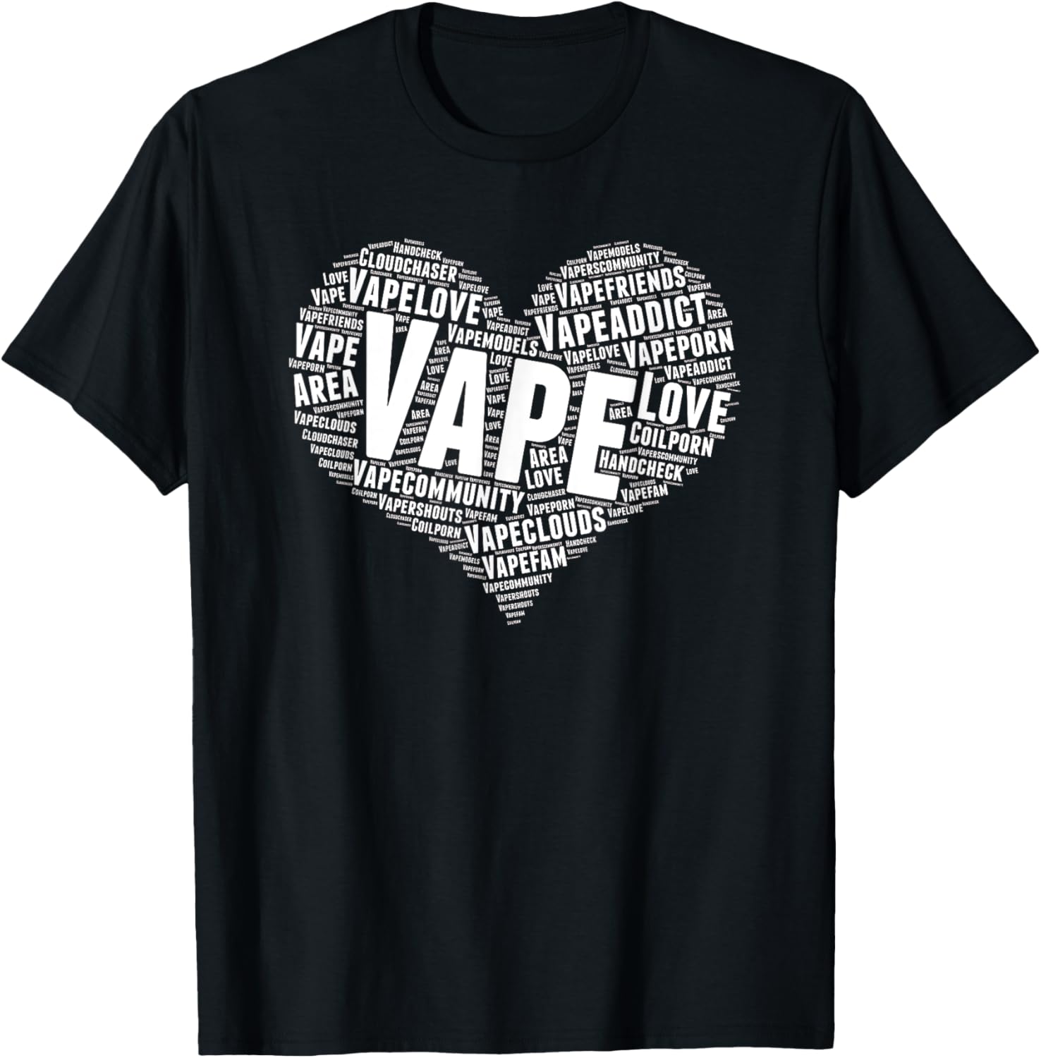 Vaping Shop - Vape Heart Word Cloud グラフィック Tシャツ
