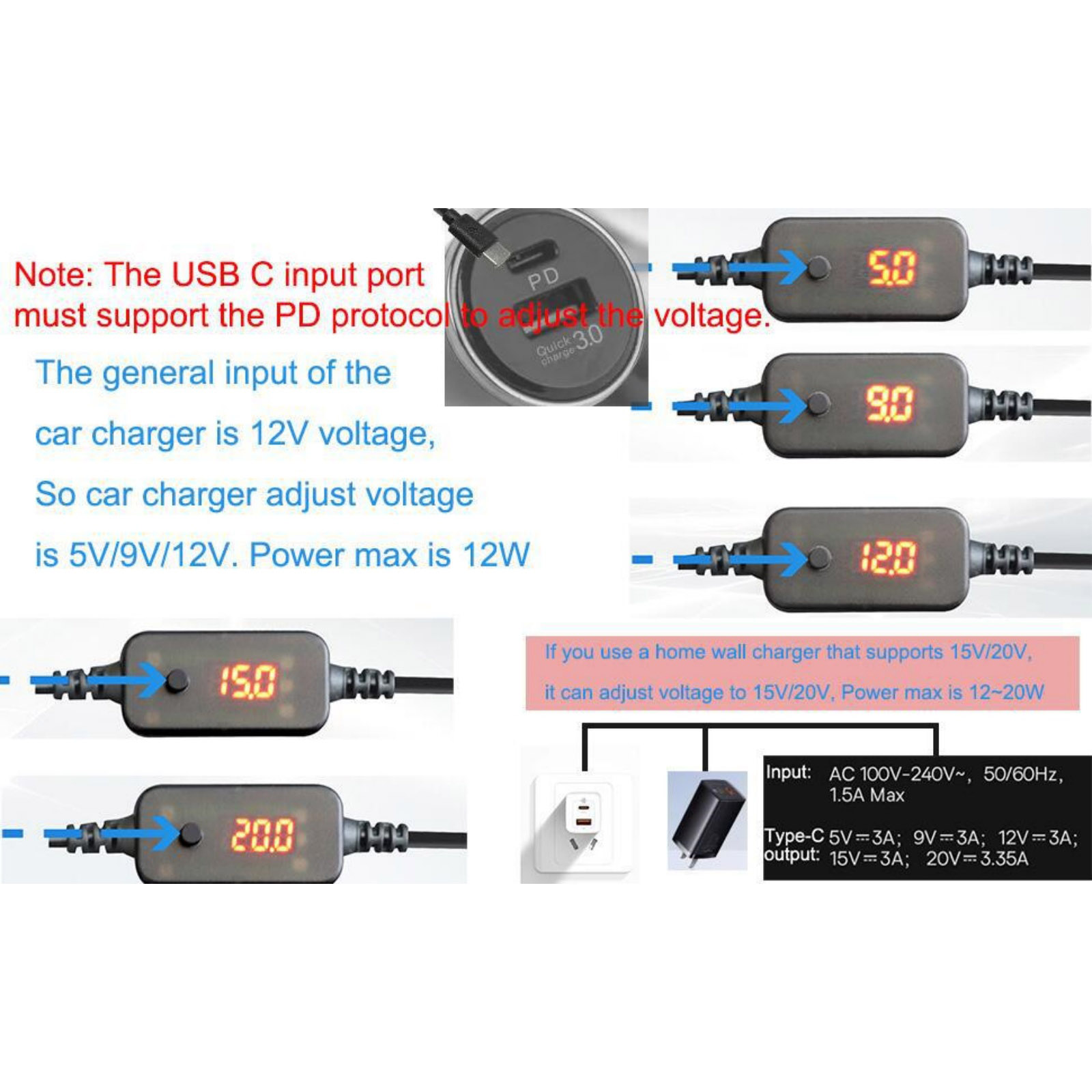 1Pc USB-C から 12V 車のシガーライターソケット - Accessories Experts Vape のレビューと価格